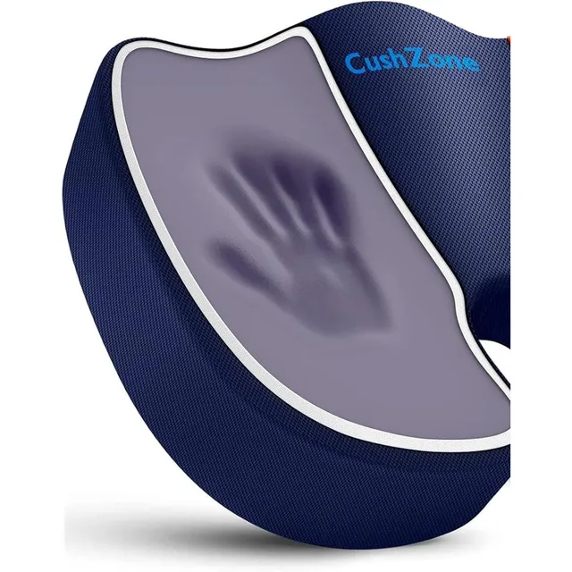 CushZone Memory Foam Seat Cushion — Blue