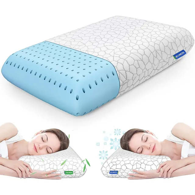 CushZone Memory Foam Bed Pillow — White