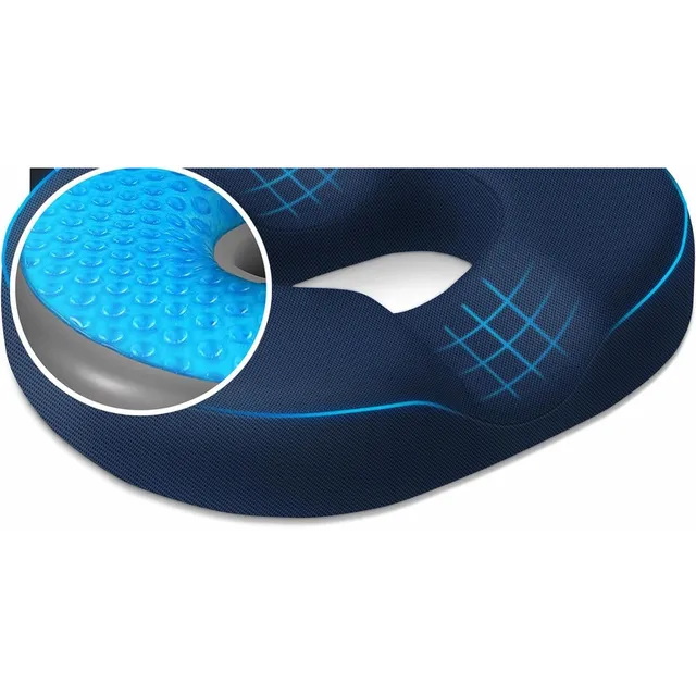 CushZone Cooling Gel Donut Pillow — Blue