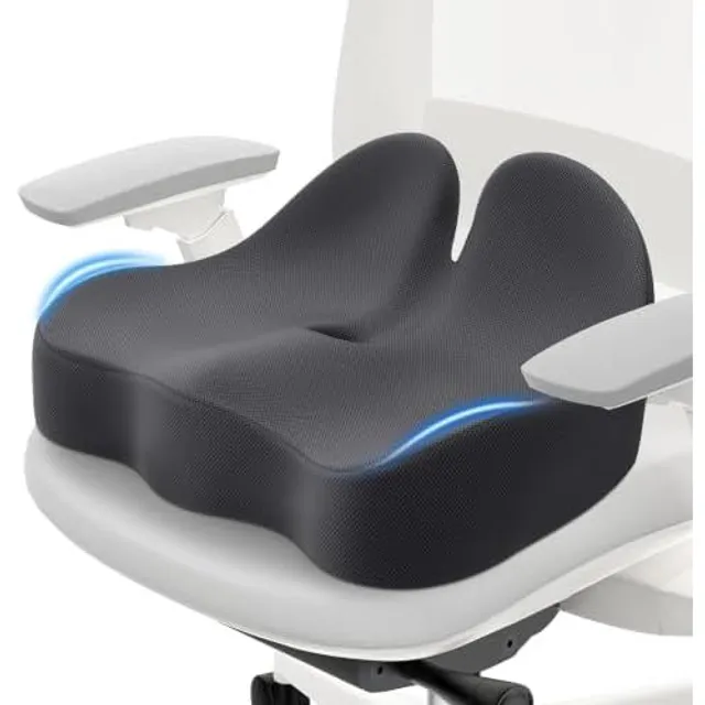 CushZone Curved Ergonomic Seat Cushion — Gray